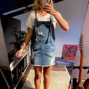 Wildfox distressed overall dress